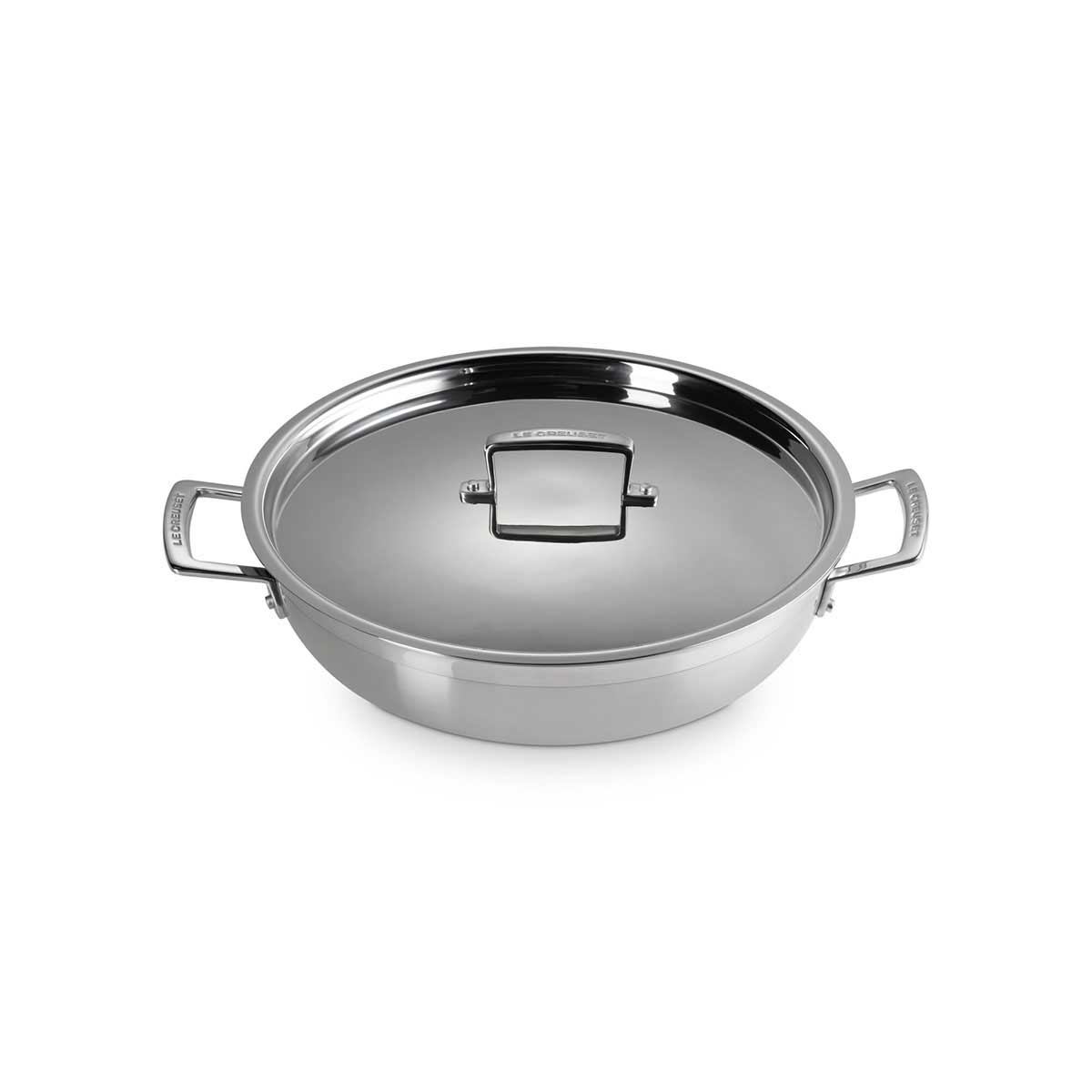 Le Creuset 3-PLY Stainless Steel Non-Stick Shallow Casserole with Lid 30cm